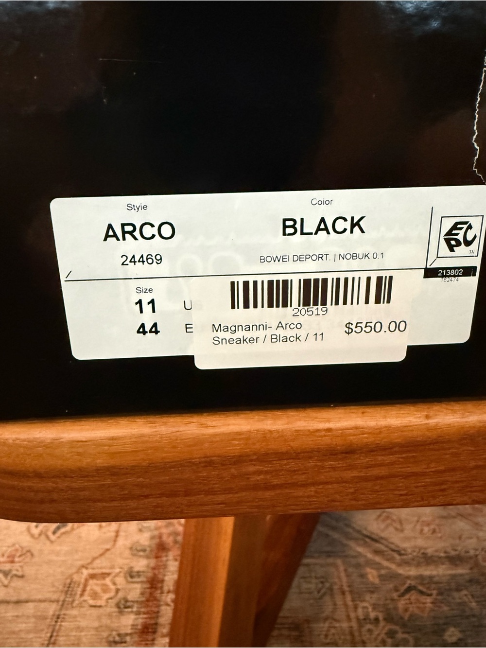 Magnanni Men’s Arco Black Leather Lace-Up Sneakers RETAIL $550 — NEW IN BOX - Picture 5 of 10